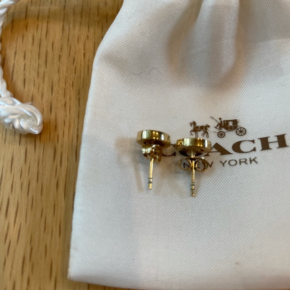 Coach Earrings. Gold Plated. - Picture 3 of 5